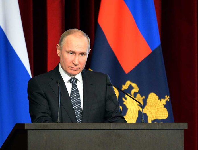 Putin Calls the West an "Empire of Lies"